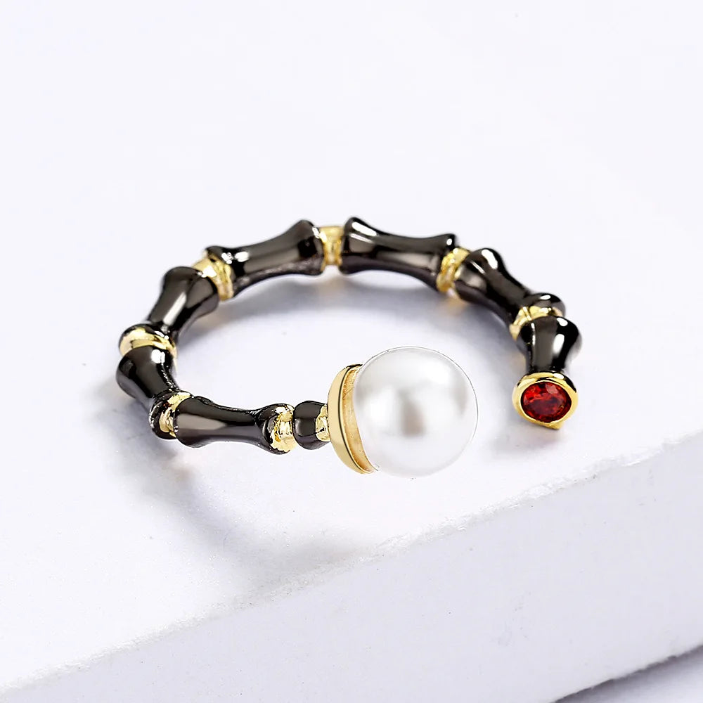 Handmade Antique Colored Pearl Ring for Women
