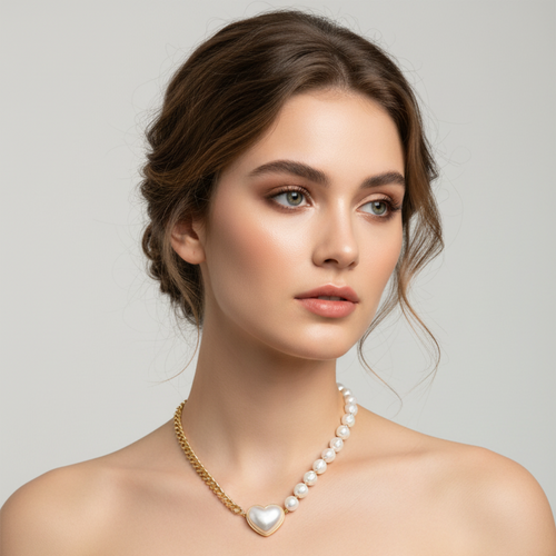 Load image 1 in gallery view. 18K Gold Plated Pearl Link Chain for Party