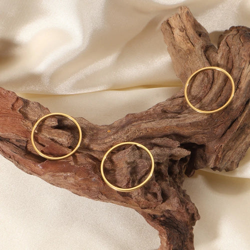 Load image 1 in gallery view. 18K Gold Plated Stainless Steel Ring  Elegant Simple Women Rings