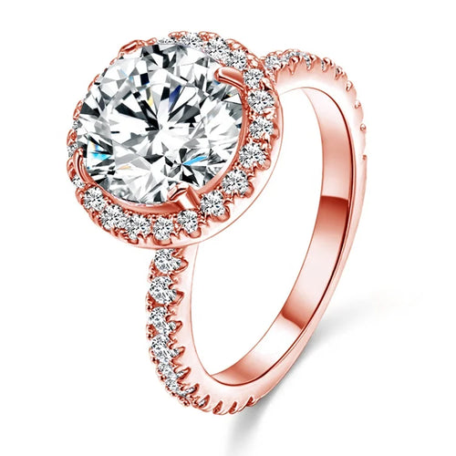 Load image 1 in gallery view. Moissanite Ring Zirconia Jewelry 18k White Gold Plated Rings For Women Wedding, Anniversary