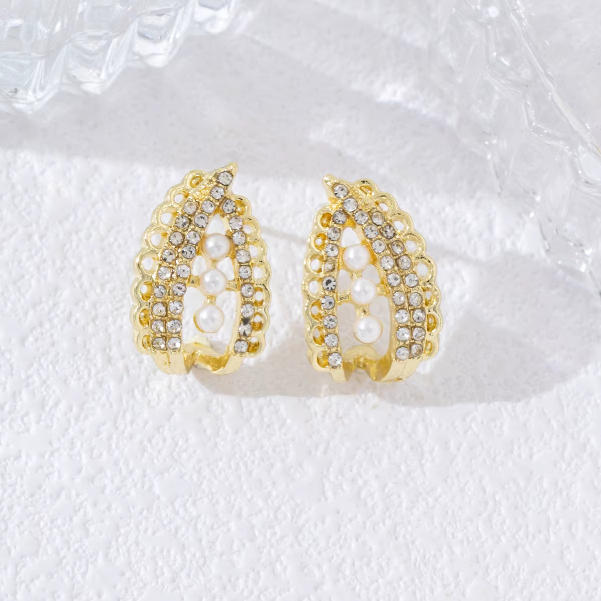 High End Cats Eye Stone Ruyi Earrings Exquisite Geometric Luxury Jewelry