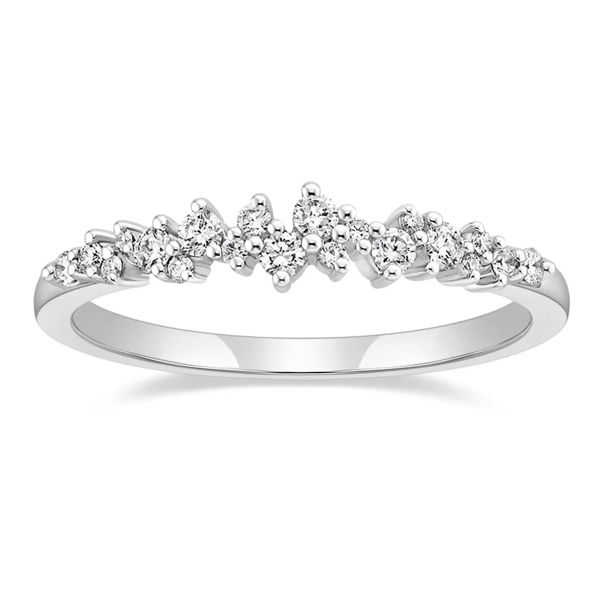 Cubic Zirconia Silver Plated Copper Rings for Women Engagement