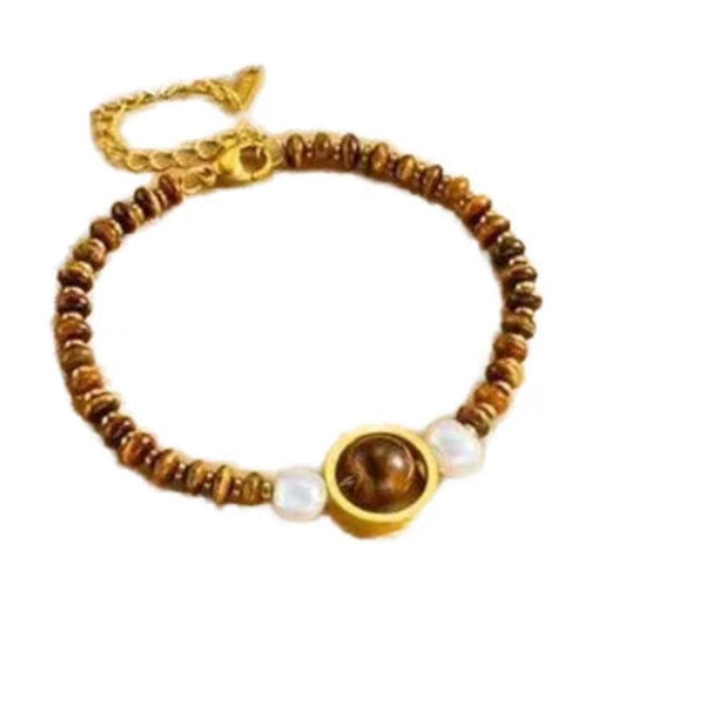 Gemstone Bead Bracelet Heart Charm Bracelet Trendy