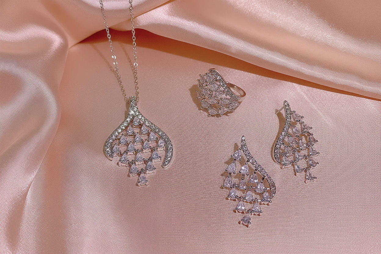 Luxury Zircon Stones Jewelry Set Trendy Chain