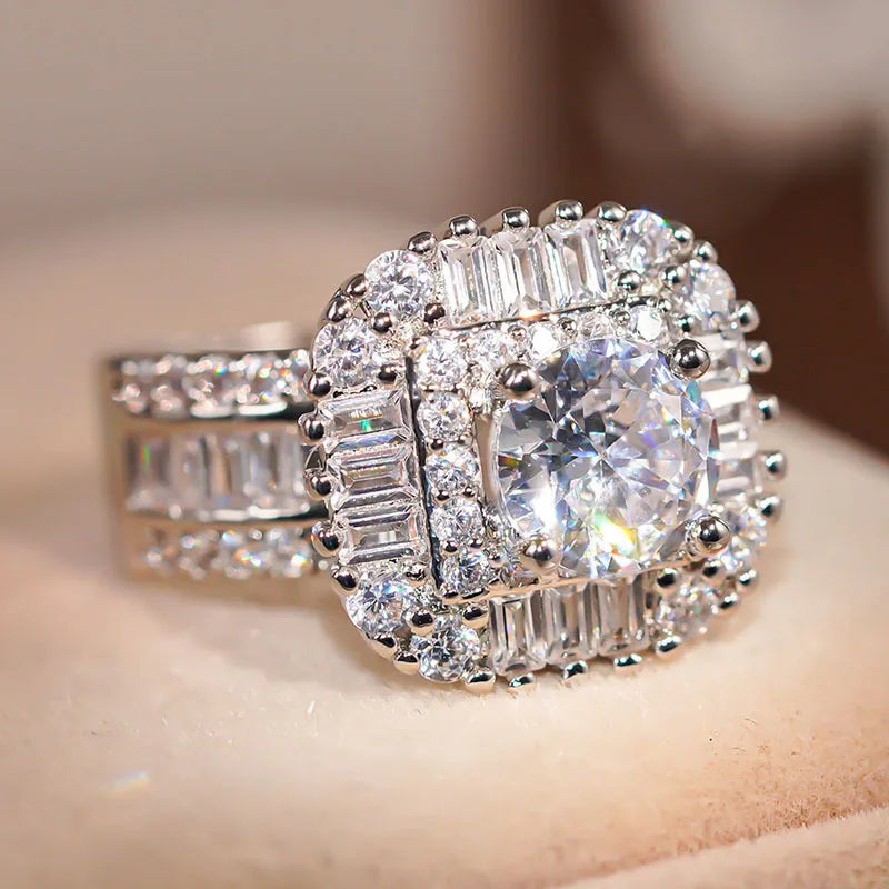 Crystal Cubic Zirconia Wedding Rings for Women