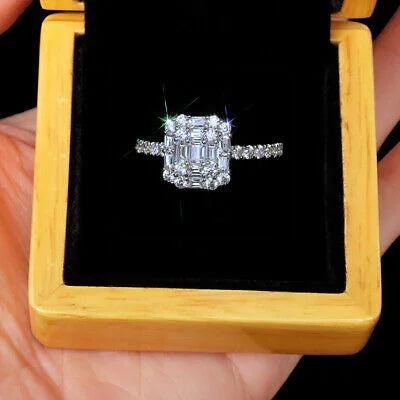 Load image 1 in gallery view. Platinum Plated 3A Zircon Wedding Rings