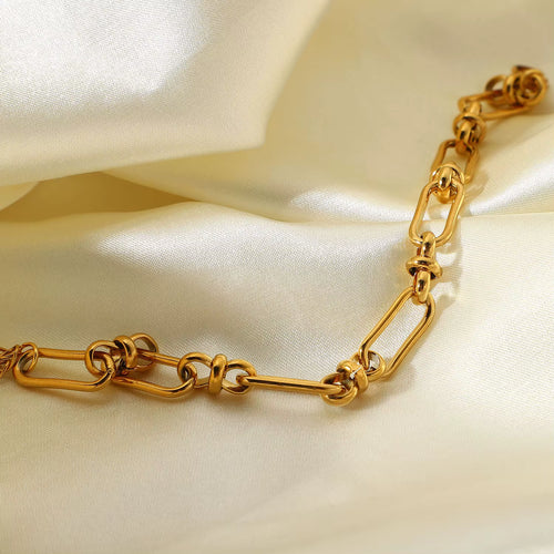 Load image 1 in gallery view. Luxury Fashion Charm 18K Gold Plated Chain Bracelet
