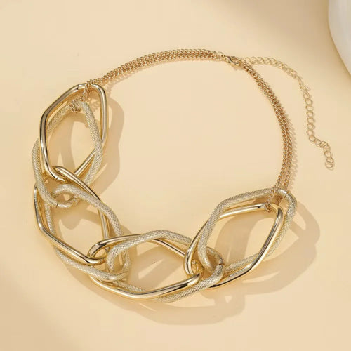 Load image 1 in gallery view. Choker Punk Collarbone Chain Necklace Geometric Personality Link Chain