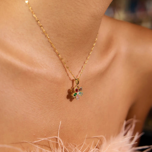 Load image 1 in gallery view. Anti Stress Necklace Classic Zircon Fidget Spinner Flower Rotatable Pendant Necklace