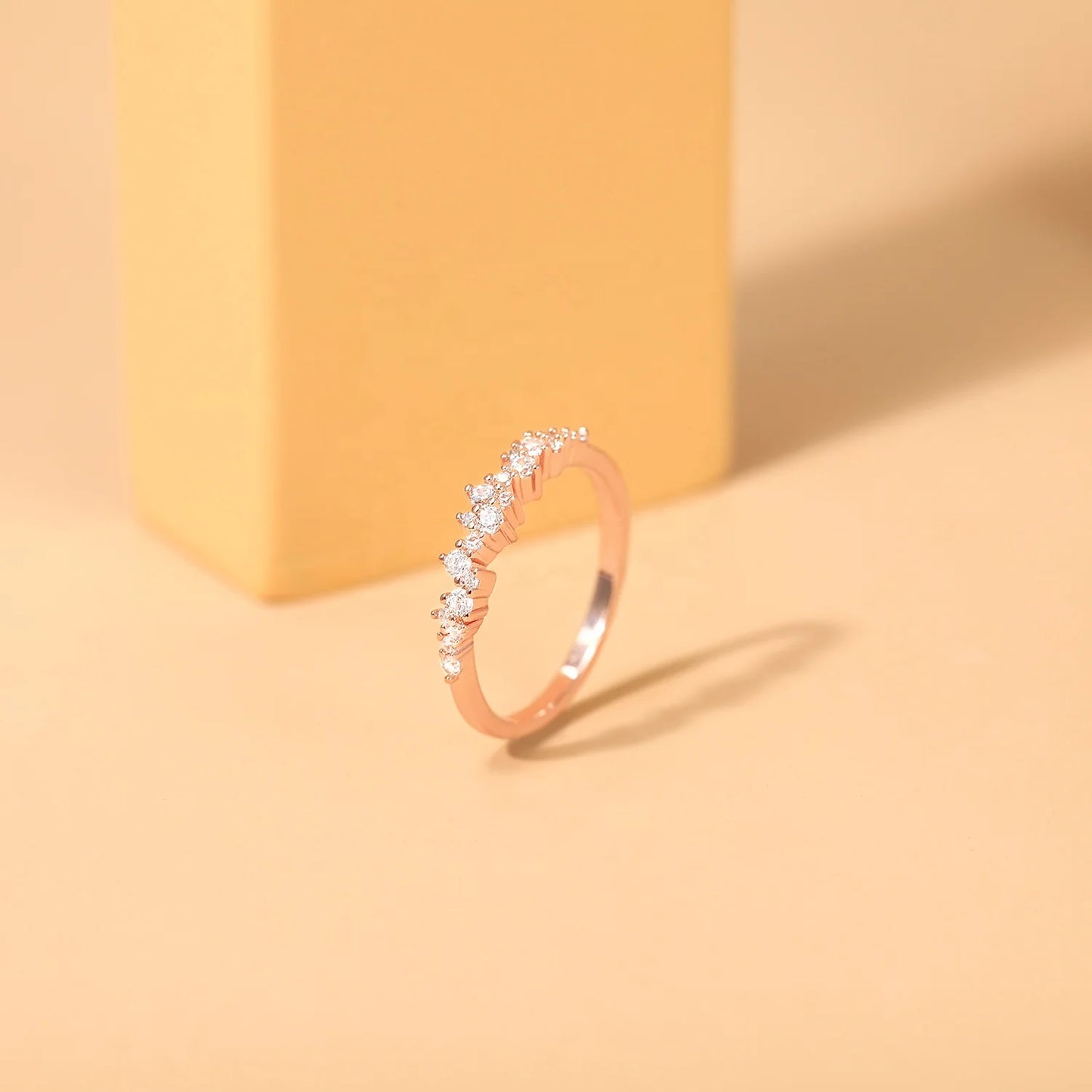 Rose Gold Plated Cubic Zirconia Ring for women Wedding Silver Plated, Gold Plated