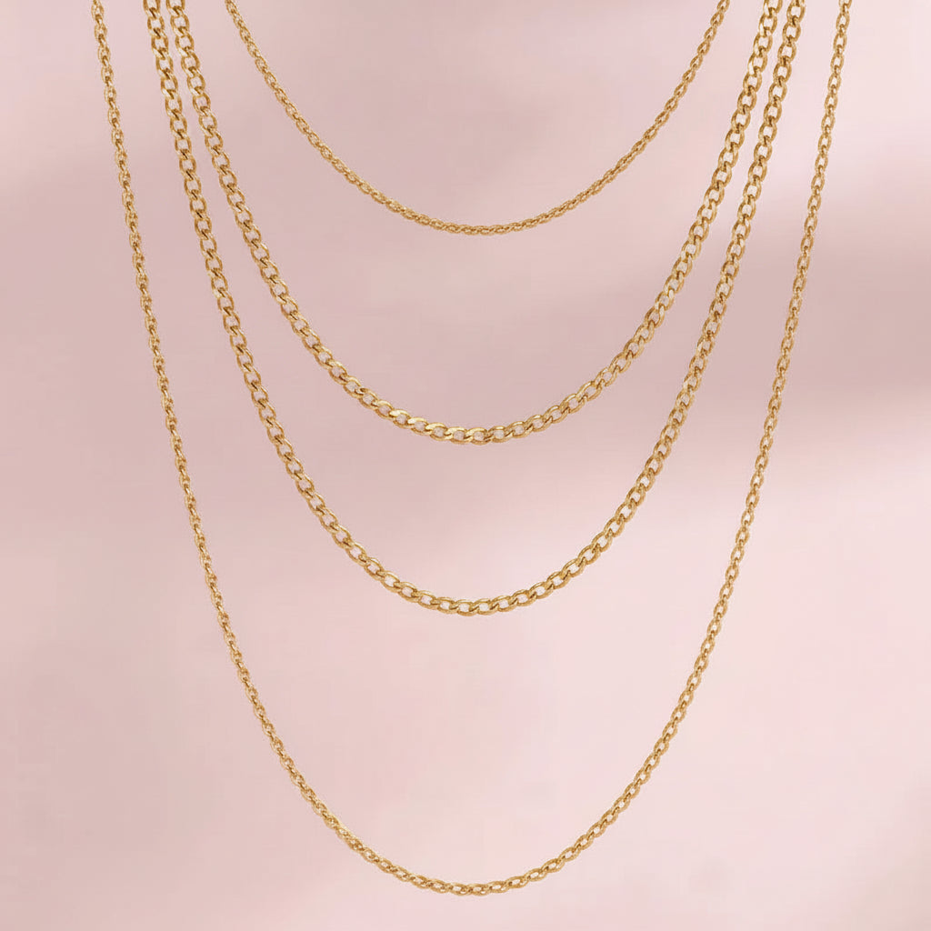 Silver Plated  Waterproof  Chain  Necklace Fashion Jewelry