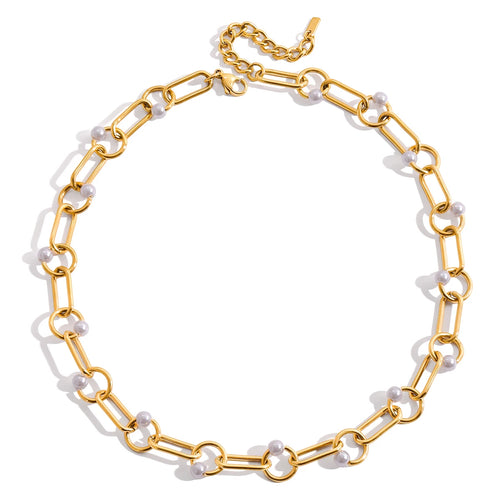 Load image 1 in gallery view. Classic Simple Basic Pearl Necklace