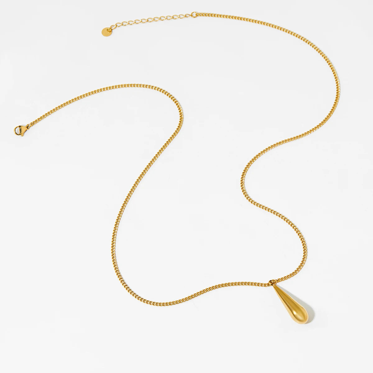 Gold Plated Water Drop Pendant Anti-Tarnish Trendy Minimalist Dainty Necklaces for Women