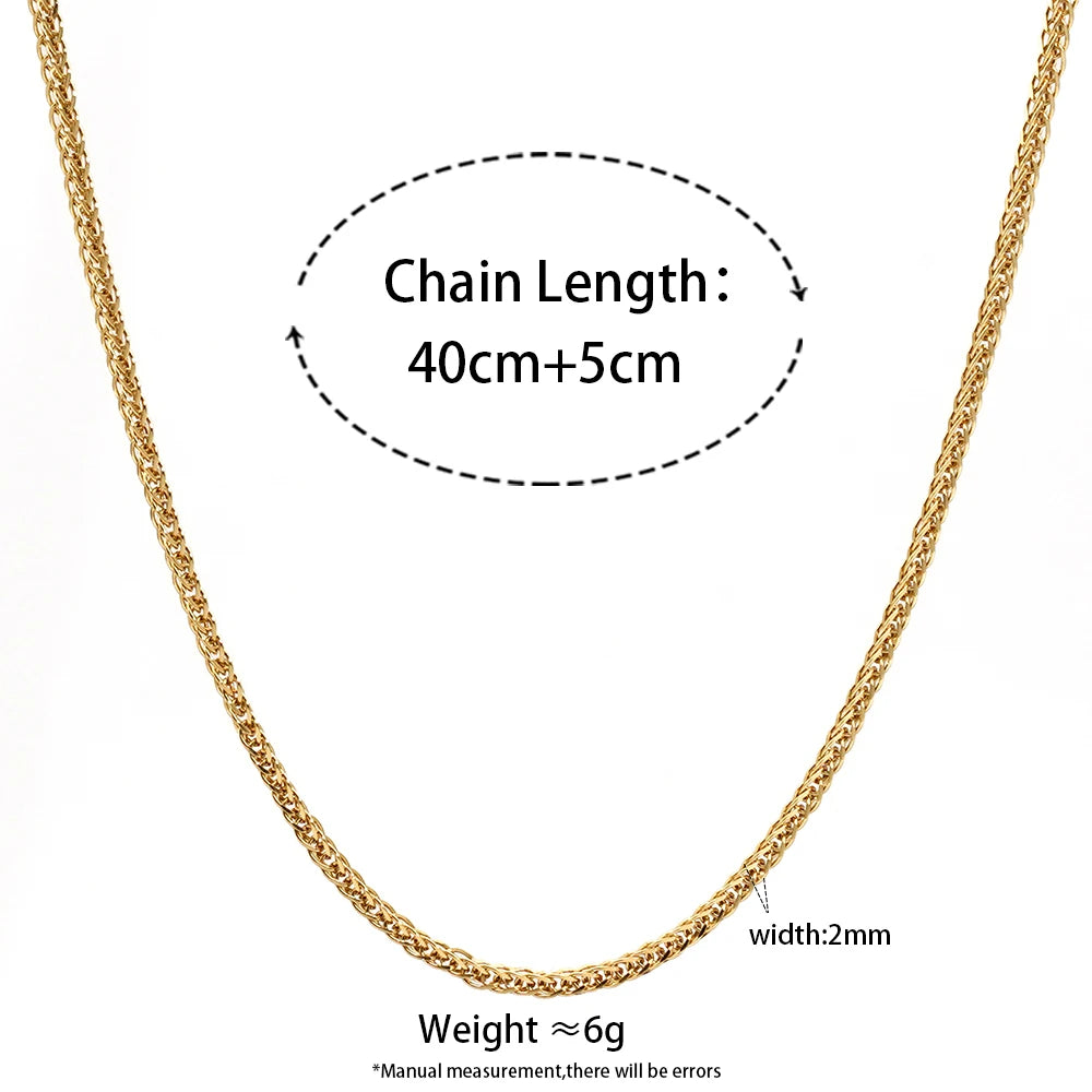 Gold Plating Clioro Stainless Steel Trendy Strand Style Necklace for women