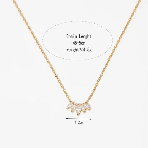 Load image 1 in gallery view. Gold Plated Zircon Pendent Chain Waterproof Necklace For Women Kids Teens