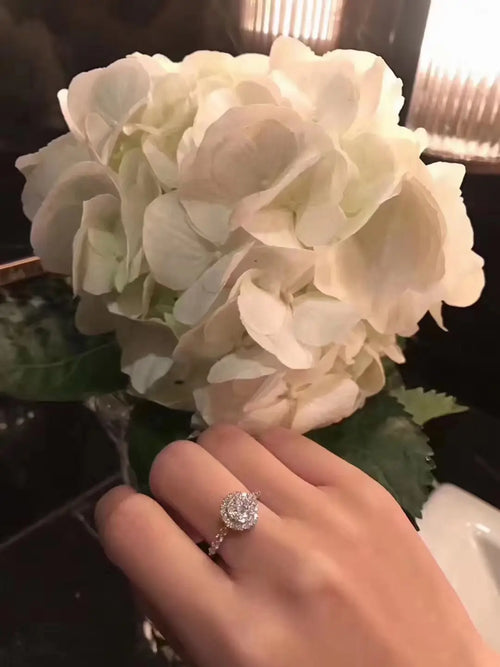 Load image 1 in gallery view. Platinum Plated Zircon Wedding Rings for Women