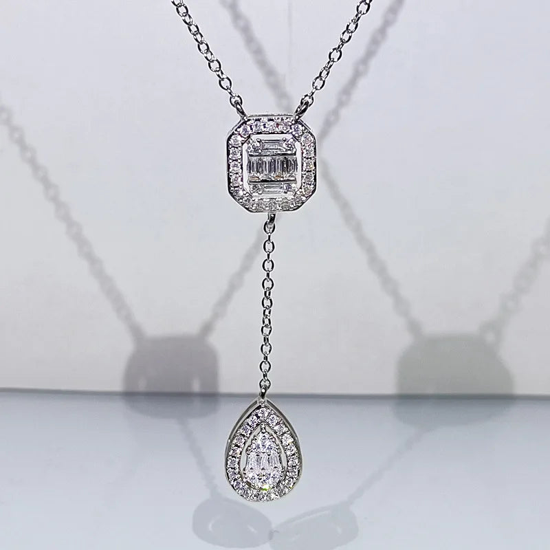 Zircon Platinum Plated Jewelry Set Necklace, Earrings and Ring