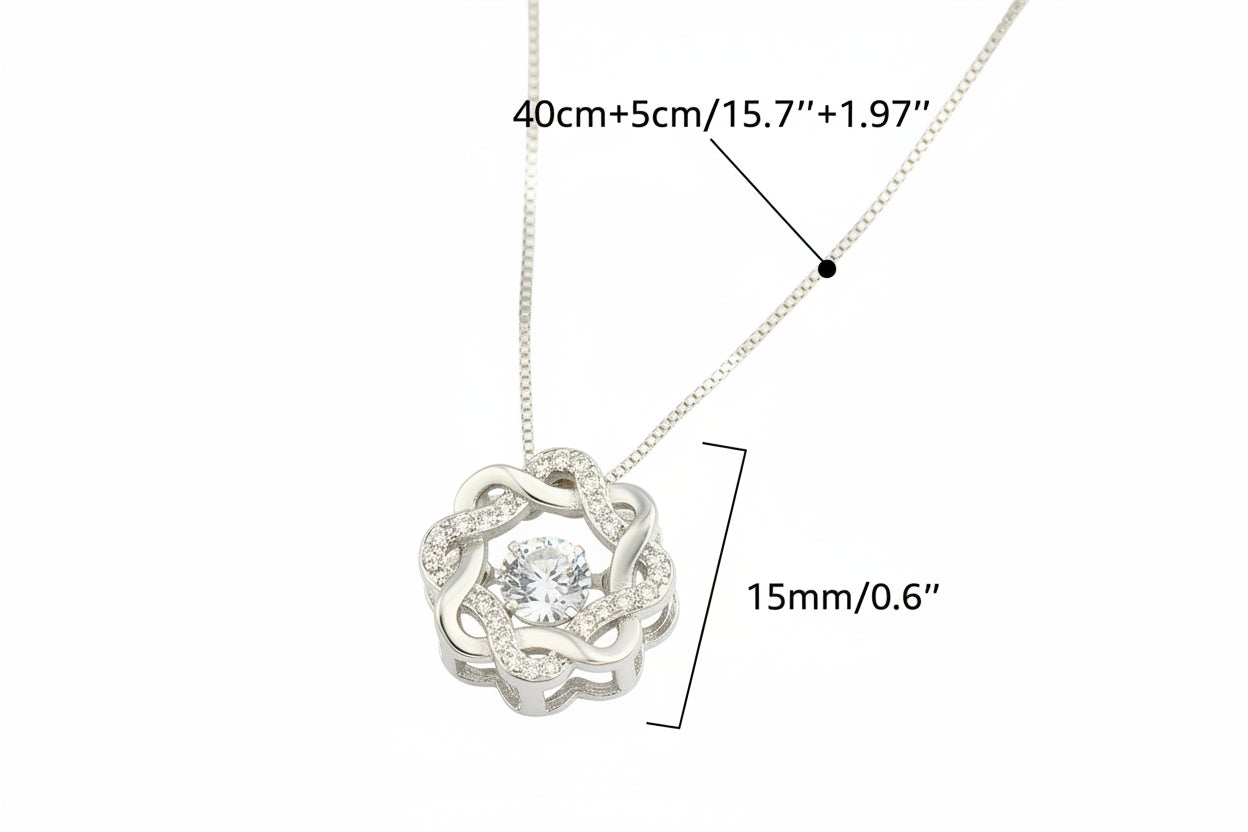 Elegant Star Wreath Dancing Zircon Necklace, Classic Octagonal Pendant for Anniversary & Wedding Gift