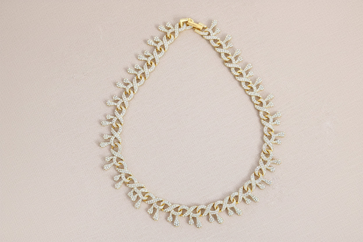 Dripping Infinity Design Necklace Iced Out Hip Hop Jewelry Round Cut Women's Men Jewelry
