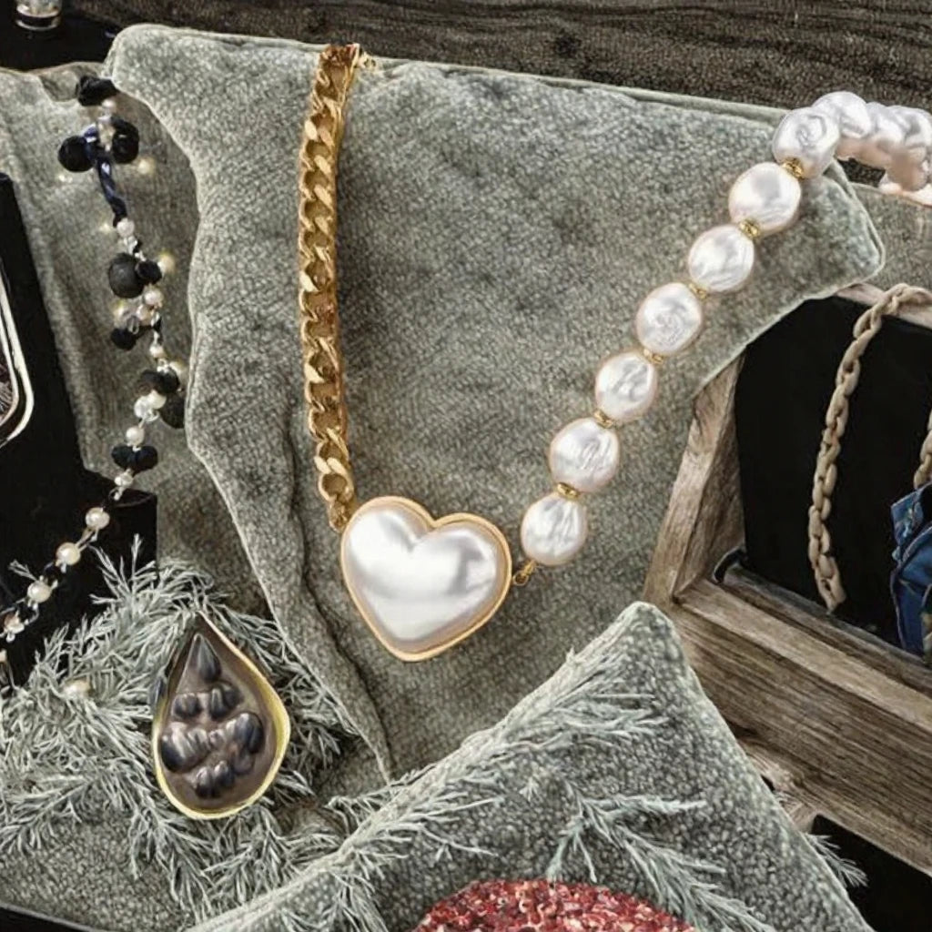 18K Gold Plated Pearl Link Chain for Party