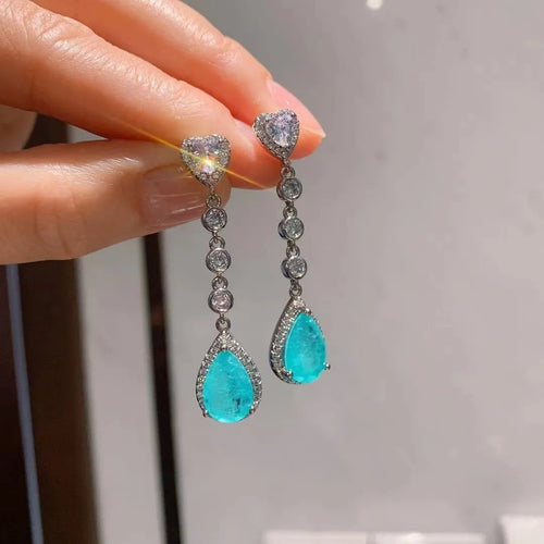 Load image 1 in gallery view. Drop Shape Shine Jewelry Earring for Women