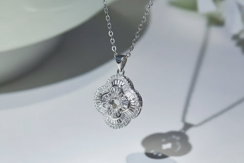 Load image 1 in gallery view. Elegant Leaf Zircon Jewelry Set Platinum Plated Necklace Earrings Ring