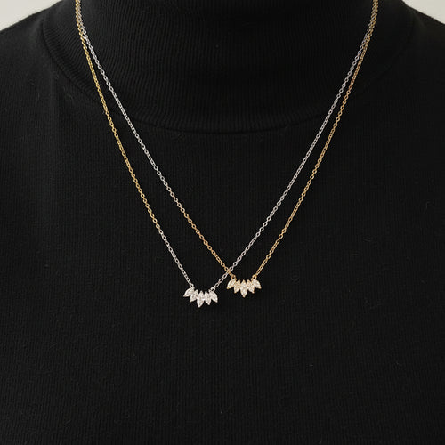 Load image 1 in gallery view. Gold Plated Zircon Pendent Chain Waterproof Necklace For Women Kids Teens