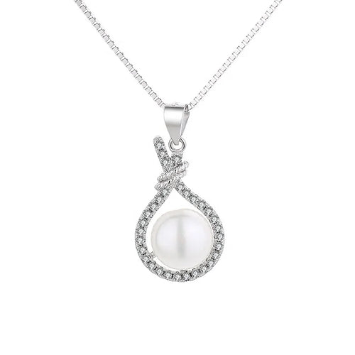 Load image 1 in gallery view. Freshwater Pearl Necklace 925 Sterling Silver Pendant Necklace