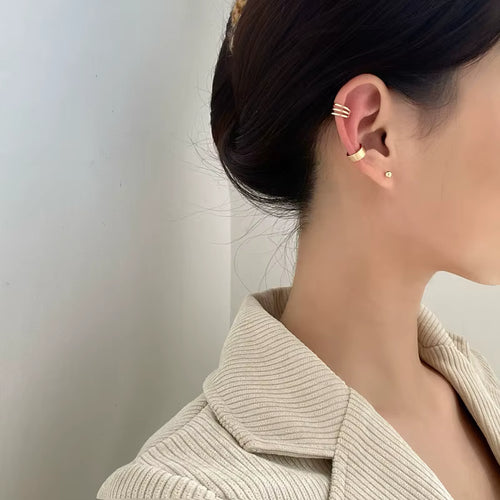 Load image 1 in gallery view. Ear Cuffs Chunky Minimalist Ear Bone Clip Jewelry Cartilage Cuff Earring Gold Silver