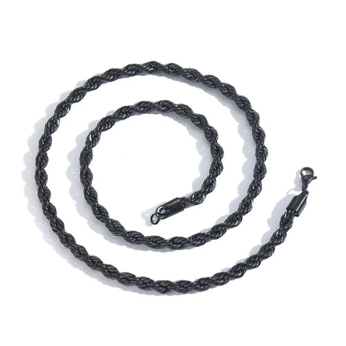 Load image 1 in gallery view. 20 inch Customized Stainless Steel Link Chain for Men & Women 4mm-7mm Waterproof Gold Plated Wheat Necklace Imitation Pearl