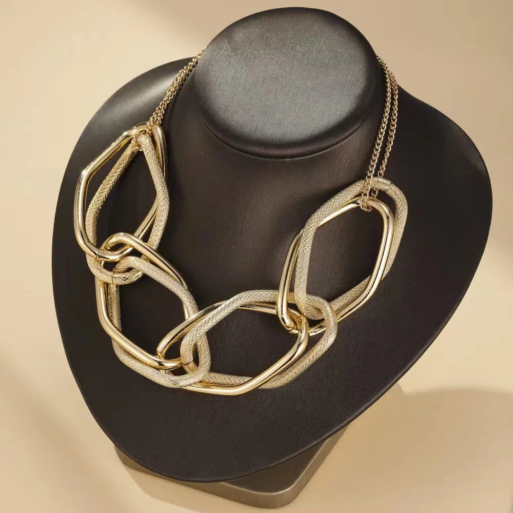 Choker Punk Collarbone Chain Necklace Geometric Personality Link Chain
