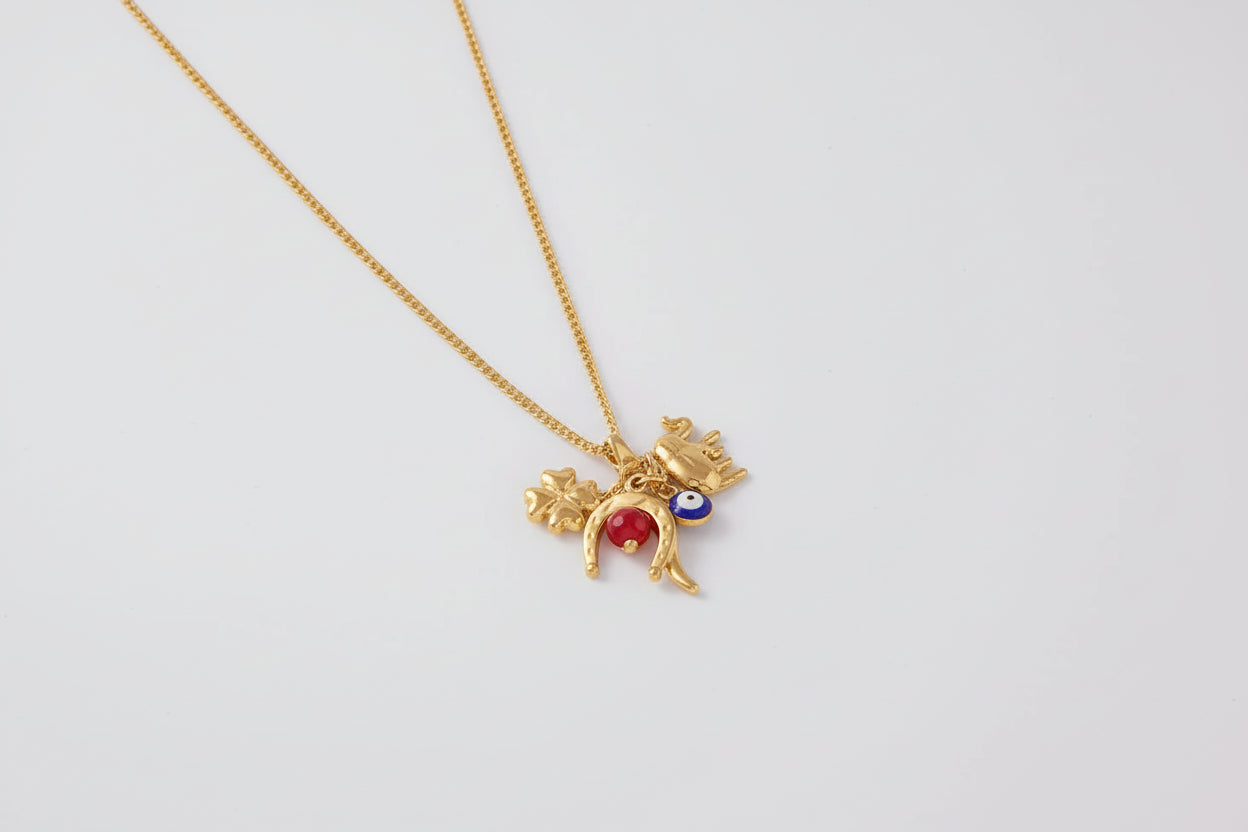 Horseshoe Elephant Eye Necklace for Children and Woman