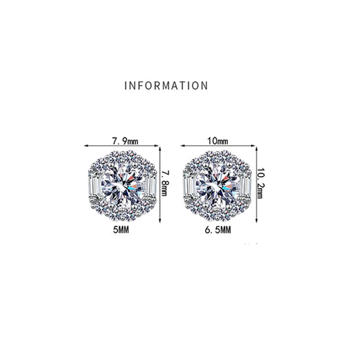 Load image 1 in gallery view. Moissanite Diamond 1ct Stud Earrings 925 Sterling Silver Round Brilliant Cut