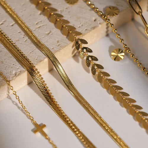 Load image 1 in gallery view. 18k Gold Plated Chain Fine Anklet Casual Style