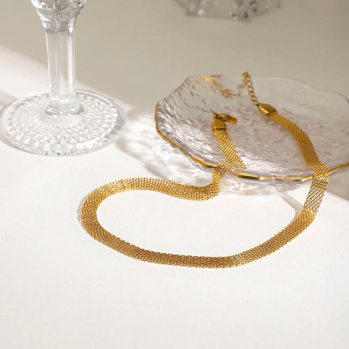 Load image 1 in gallery view. 18k Gold Plated for Women Minimalism Choker Link Chain Necklace Waterproof