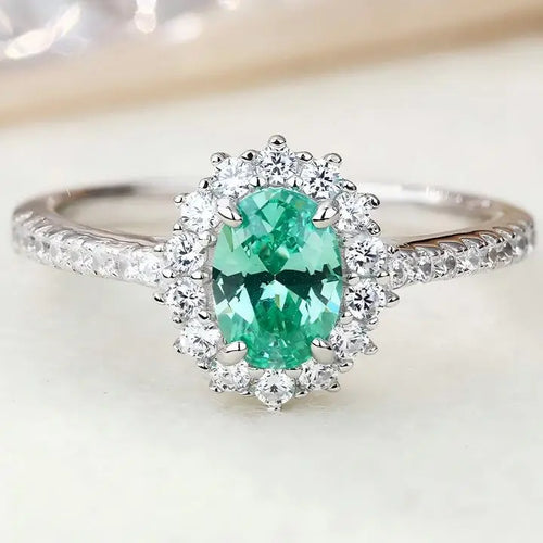 Load image 1 in gallery view. 925 Sterling Silver Ruby Sapphire Ring – Simulated Gemstone Promise Wedding Anniversary Ring for Women