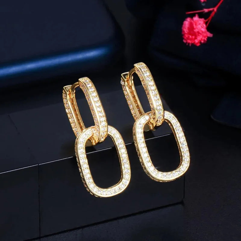 Hoop Earrings Gold Silver Plated Diamond Jewelry