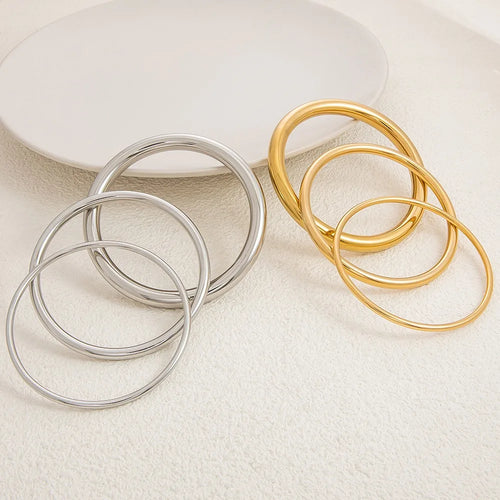 Load image 1 in gallery view. Silver Plated Waterproof  Bangle Bracelets Minimalist Band Fashion Jewelry