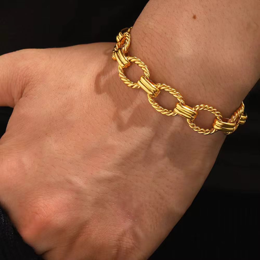18K Gold Plated Luxury Fashion Charm Chain Bracelet