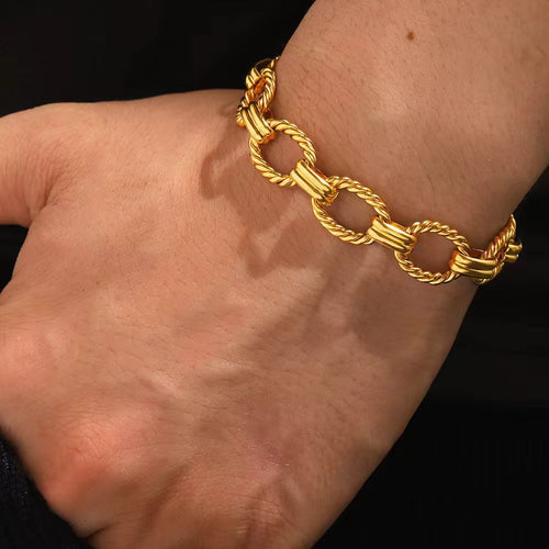 Load image 1 in gallery view. 18K Gold Plated Luxury Fashion Charm Chain Bracelet