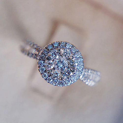 Load image 1 in gallery view. Silver Plated Crystal Cubic Zirconia Rings for Engagement Wedding for Women
