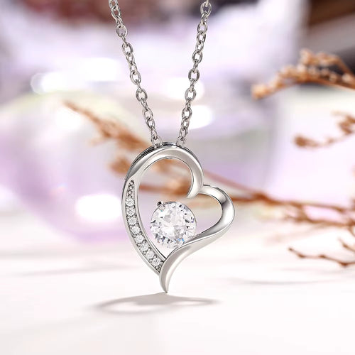 Load image 1 in gallery view. Minimalist 14K Gold Plated Diamond Necklace Love Heart Pendant