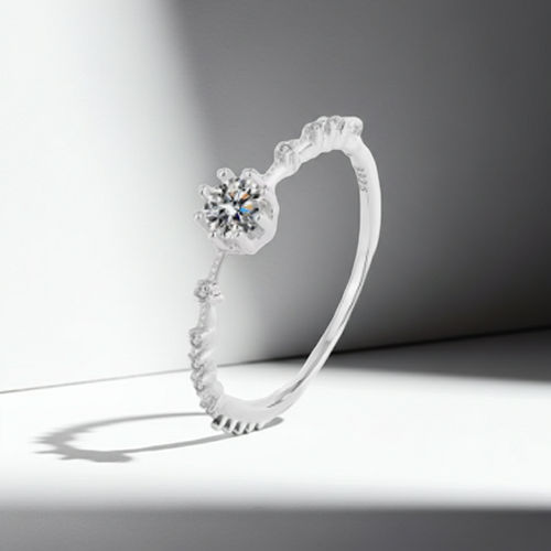 Load image 1 in gallery view. 925 Sterling Silver Clear Zircon Ring for Women