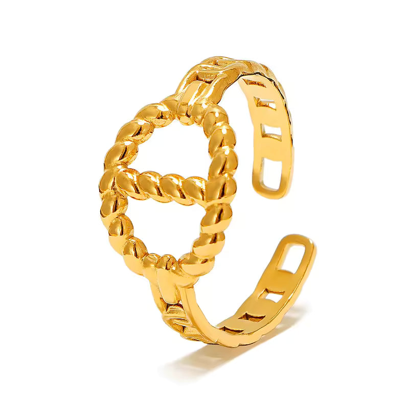 18K Yellow Gold Plated Stainless Steel  Adjustable Opening Ring