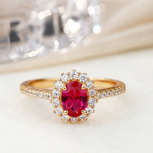 Load image 1 in gallery view. 925 Sterling Silver Ruby Sapphire Ring – Simulated Gemstone Promise Wedding Anniversary Ring for Women