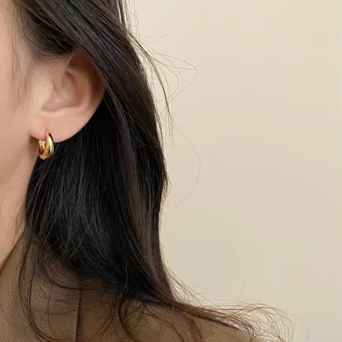 Hoop Earrings Gold Plated Cute Trendy for Kids Women