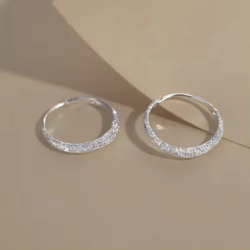 Load image 1 in gallery view. Silver Plated Hoop Earrings Cute Trendy for Woman