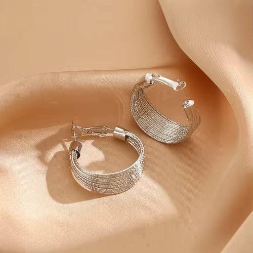 Hoop Earrings  Gold Plated and Silver Plated For Woman