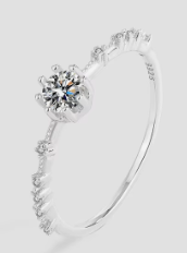 Load image 1 in gallery view. 925 Sterling Silver Clear Zircon Ring for Women