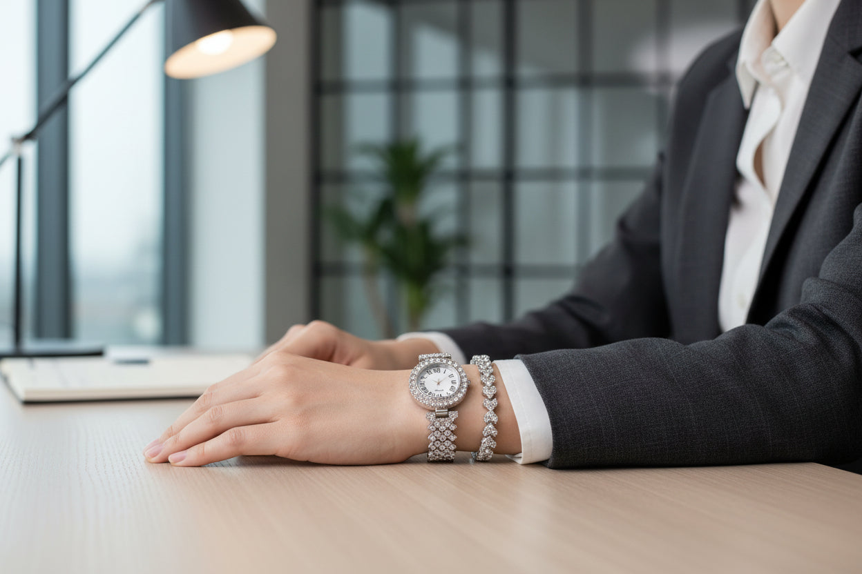 Women’s Luxury CZ Watch with Bracelet